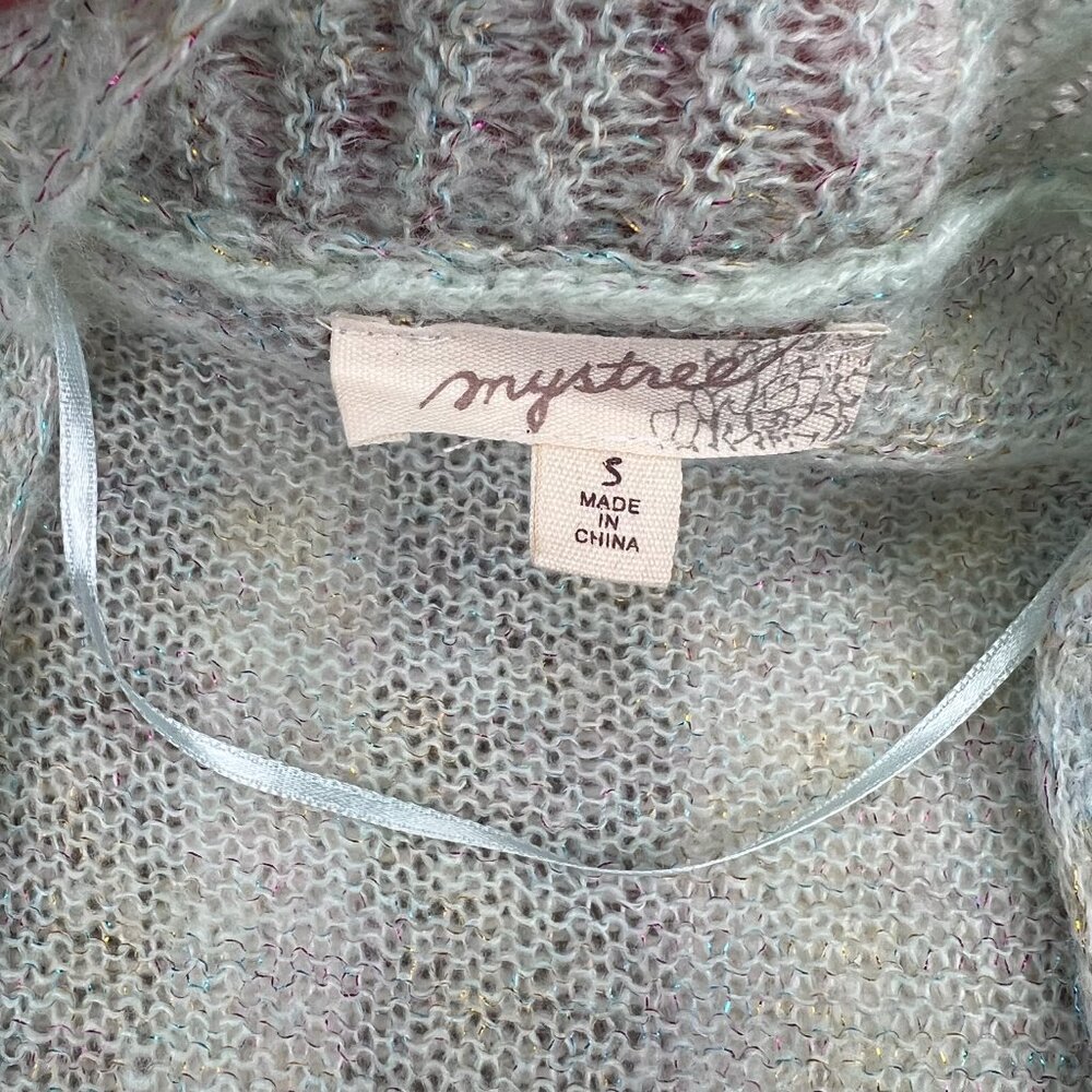 π Light Green Sheer Knit Cardigan - Size Small - Picture 10 of 13